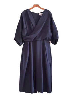 COS | Dresses | Nwt Cos Power Shoulder Midi Brown Knot Design Ruched Dress  Designer Minimalist | Poshmark